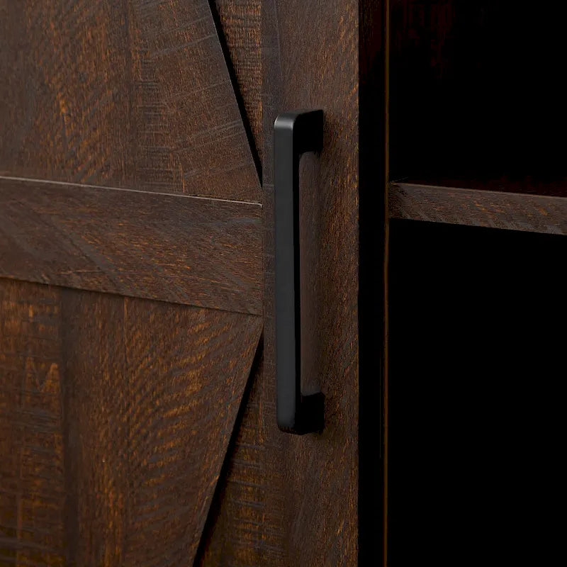 Meuble de rangement haut avec porte coulissante et étagères