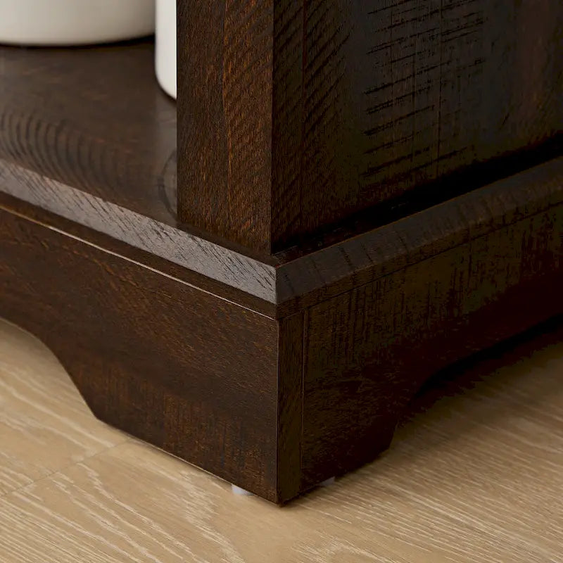 Meuble de rangement haut avec porte coulissante et étagères
