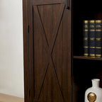 Meuble de rangement haut avec porte coulissante et étagères