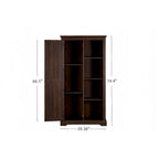 Meuble de rangement haut avec porte coulissante et étagères