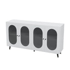 Buffet de rangement moderne et minimaliste avec 4 portes en acrylique et étagères réglables