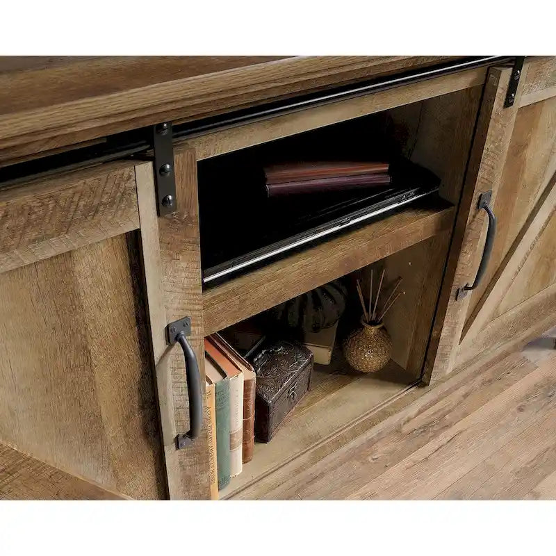 Meuble TV avec portes coulissantes façon grange