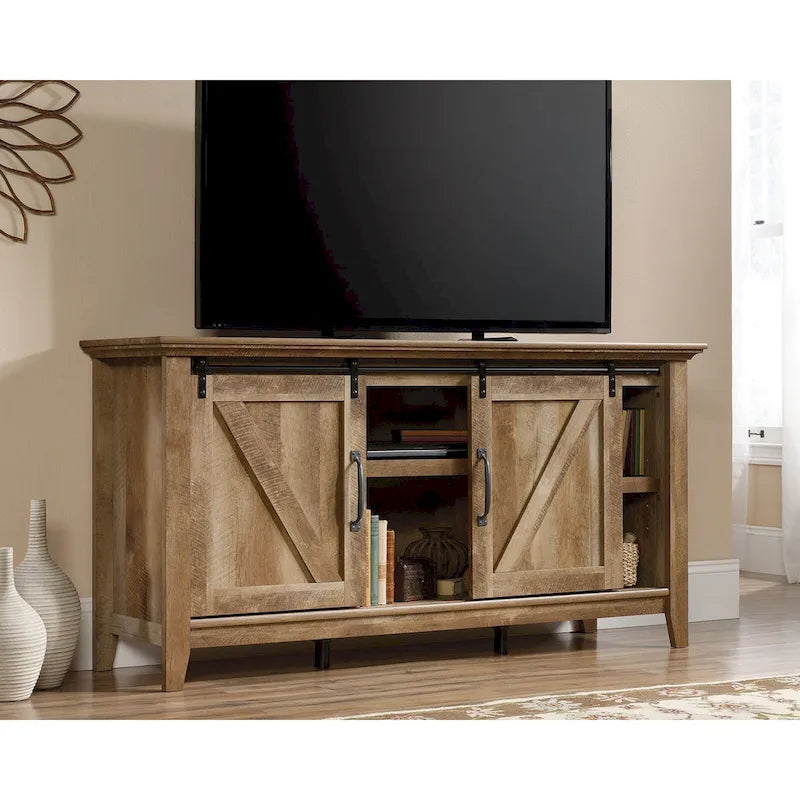 Meuble TV avec portes coulissantes façon grange