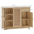 Meuble de rangement en rotin avec tiroir - 35,4L x 11,8P x 31,5H
