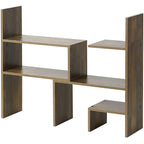 Étagère de bureau compacte et réglable – Marron rustique