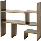 Étagère de bureau compacte et réglable – Marron rustique