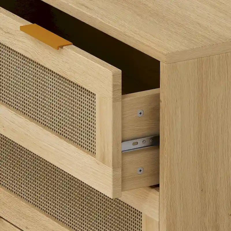 Meuble de rangement en rotin à 3 tiroirs