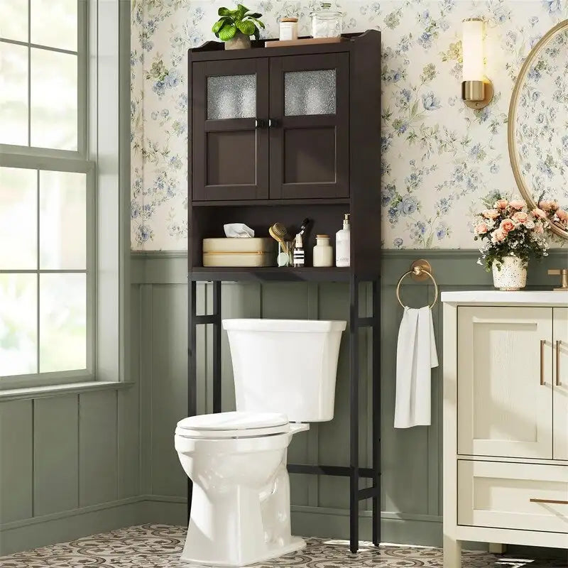 Meuble de rangement WC avec porte, 171 cm H x 59 cm L x 20 cm P