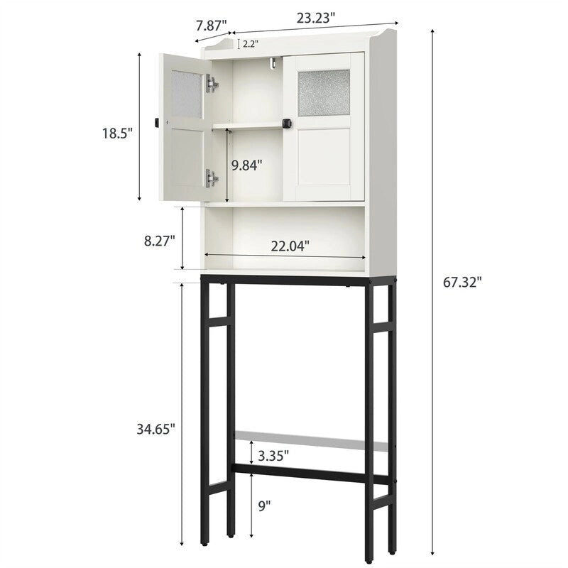 Meuble de rangement WC avec porte, 171 cm H x 59 cm L x 20 cm P
