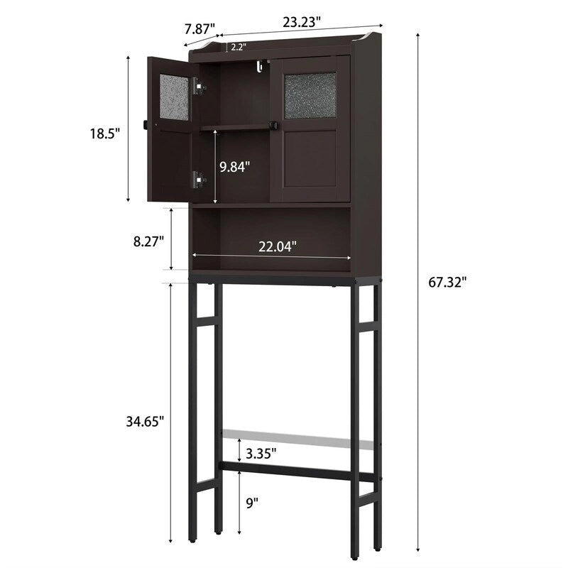 Meuble de rangement WC avec porte, 171 cm H x 59 cm L x 20 cm P