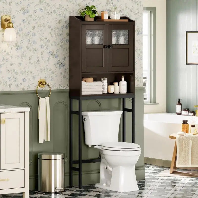 Meuble de rangement WC avec porte, 171 cm H x 59 cm L x 20 cm P