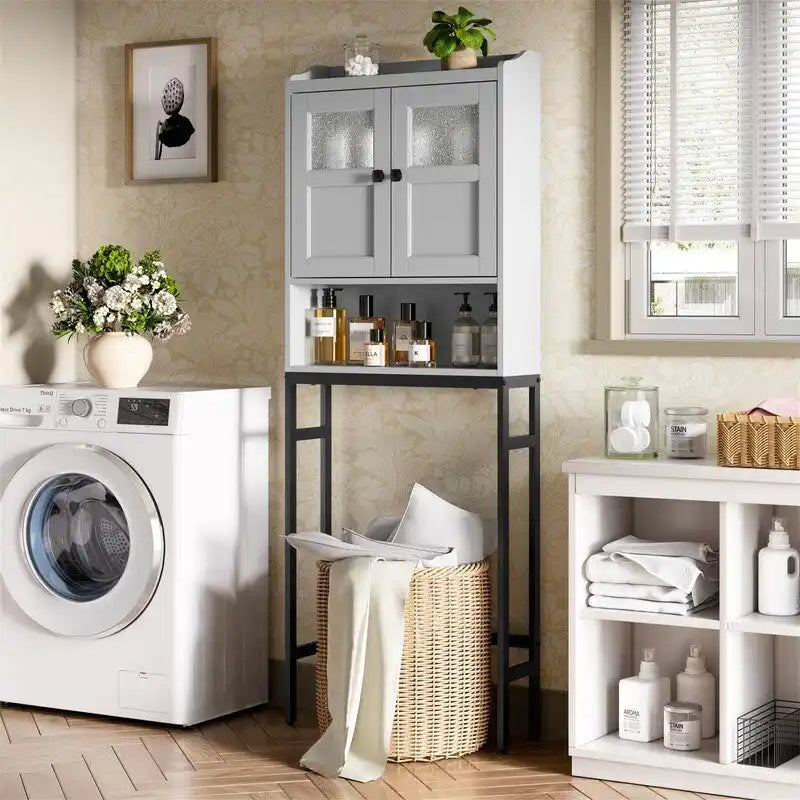 Meuble de rangement WC avec porte, 171 cm H x 59 cm L x 20 cm P