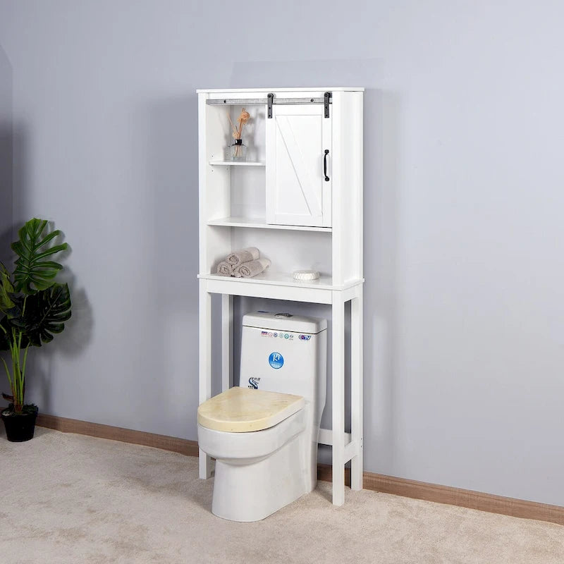 Meuble de rangement de salle de bain sur toilettes avec étagères réglables