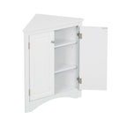 Meuble de rangement d'angle blanc avec étagères réglables