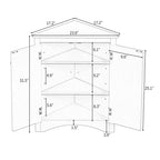 Meuble de rangement d'angle blanc avec étagères réglables