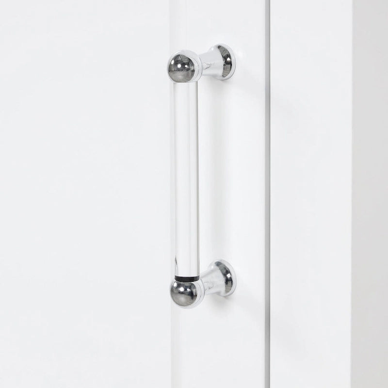 68 Meuble de salle de bain haut en bois blanc à 1 porte avec tiroirs et étagère réglable