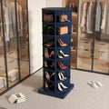 Meuble à chaussures rotatif à 360° – 7 niveaux, Bleu Marine