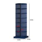 Meuble à chaussures rotatif à 360° – 7 niveaux, Bleu Marine