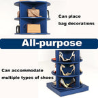Meuble à chaussures rotatif à 360° – 7 niveaux, Bleu Marine