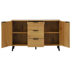 Buffet de salle à manger avec 3 tiroirs et 2 portes, meuble de rangement de cuisine de 120 cm, Naturel
